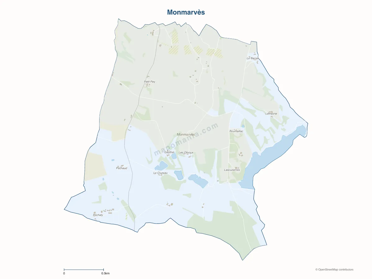 Carte de Monmarvès à personnaliser