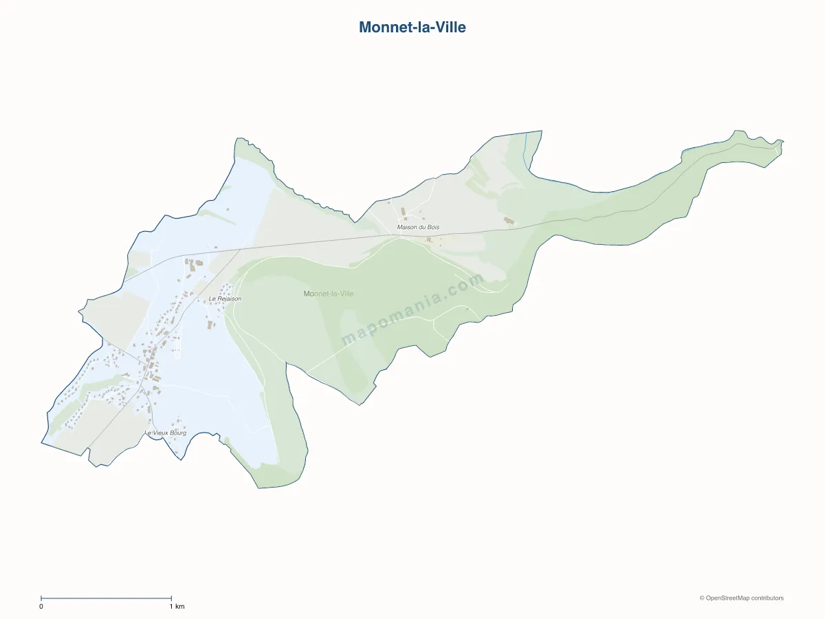 Carte de Monnet-la-Ville à personnaliser