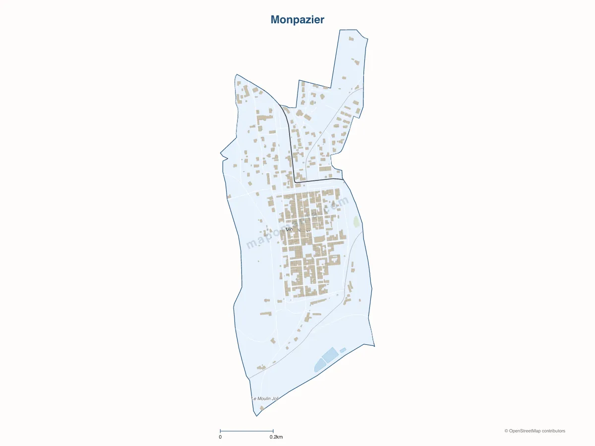 Carte de Monpazier à personnaliser