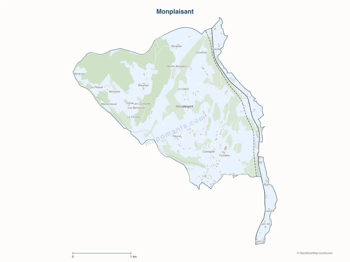 Carte de Monplaisant à personnaliser