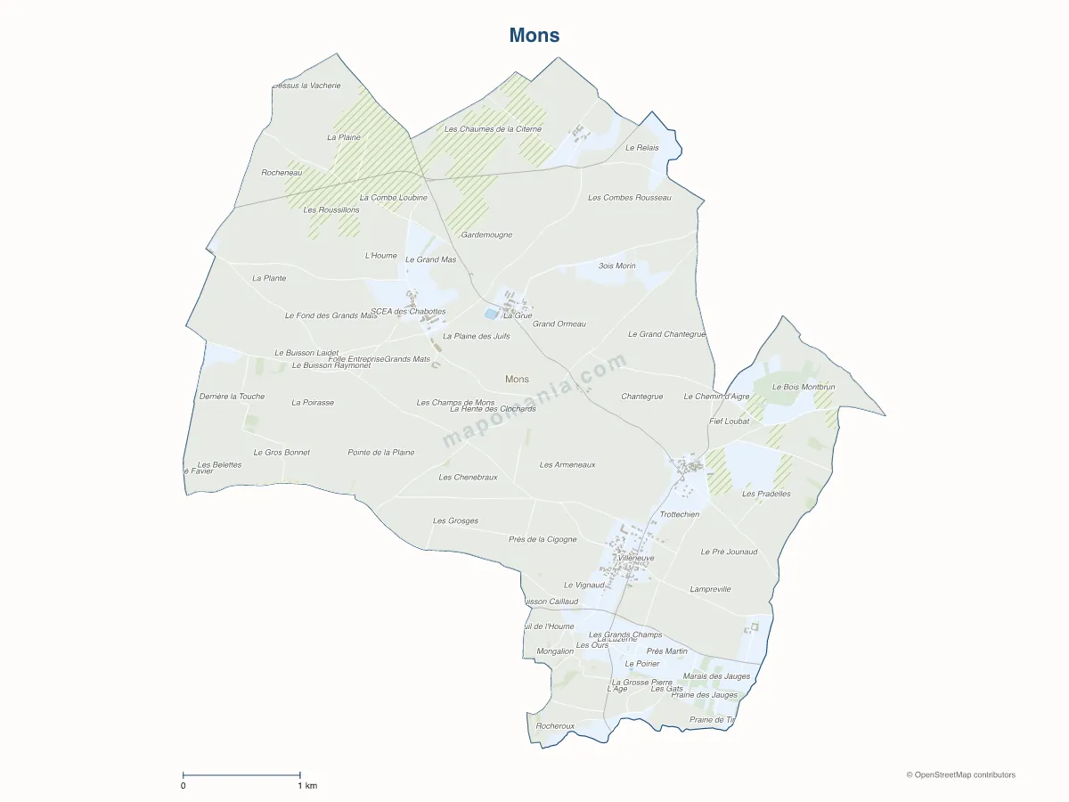 Carte de Mons à personnaliser