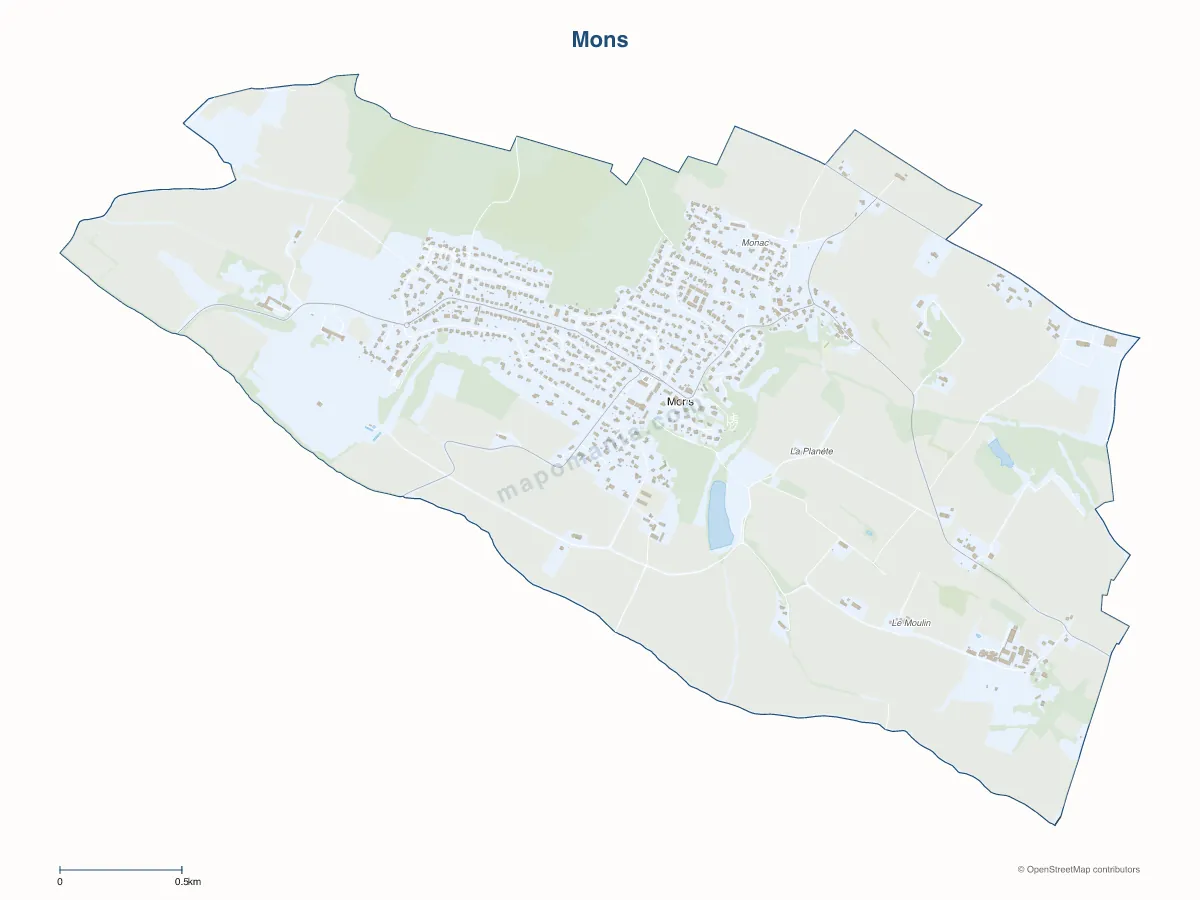 Carte de Mons à personnaliser