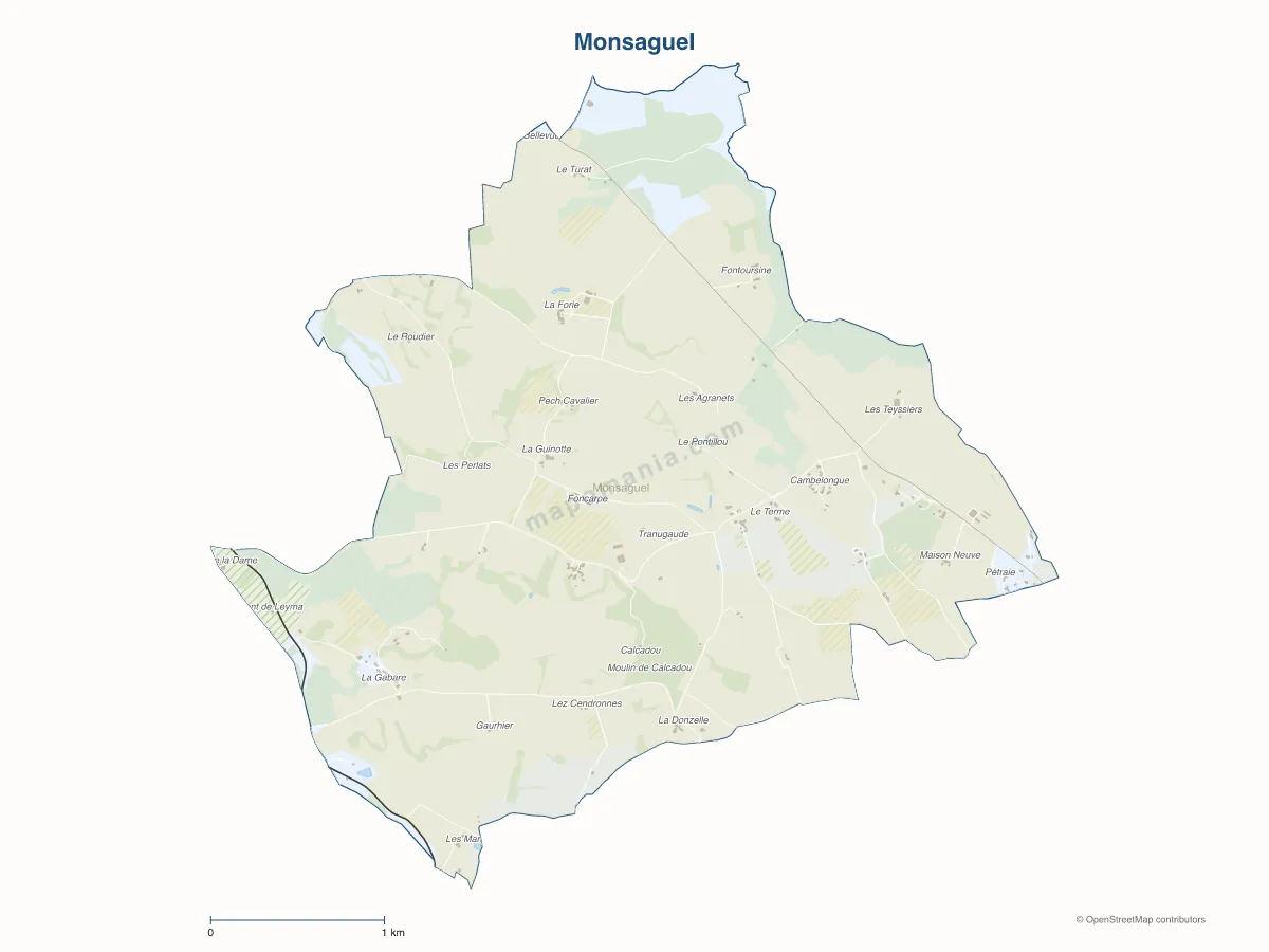 Carte de Monsaguel à personnaliser