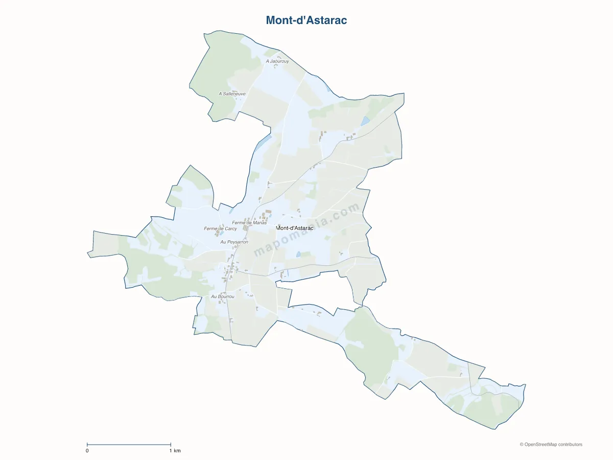 Carte de Mont-d'Astarac à personnaliser