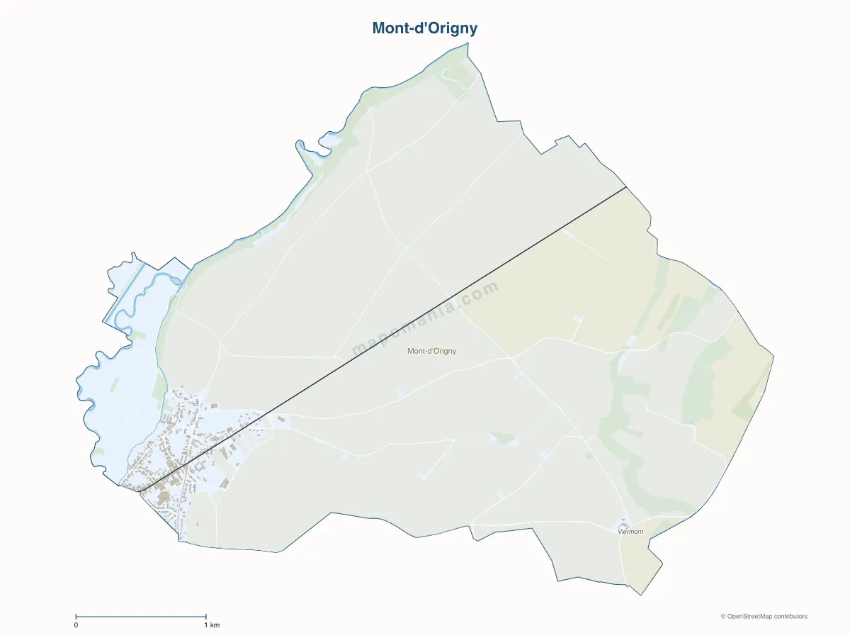 Carte de Mont-d'Origny à personnaliser
