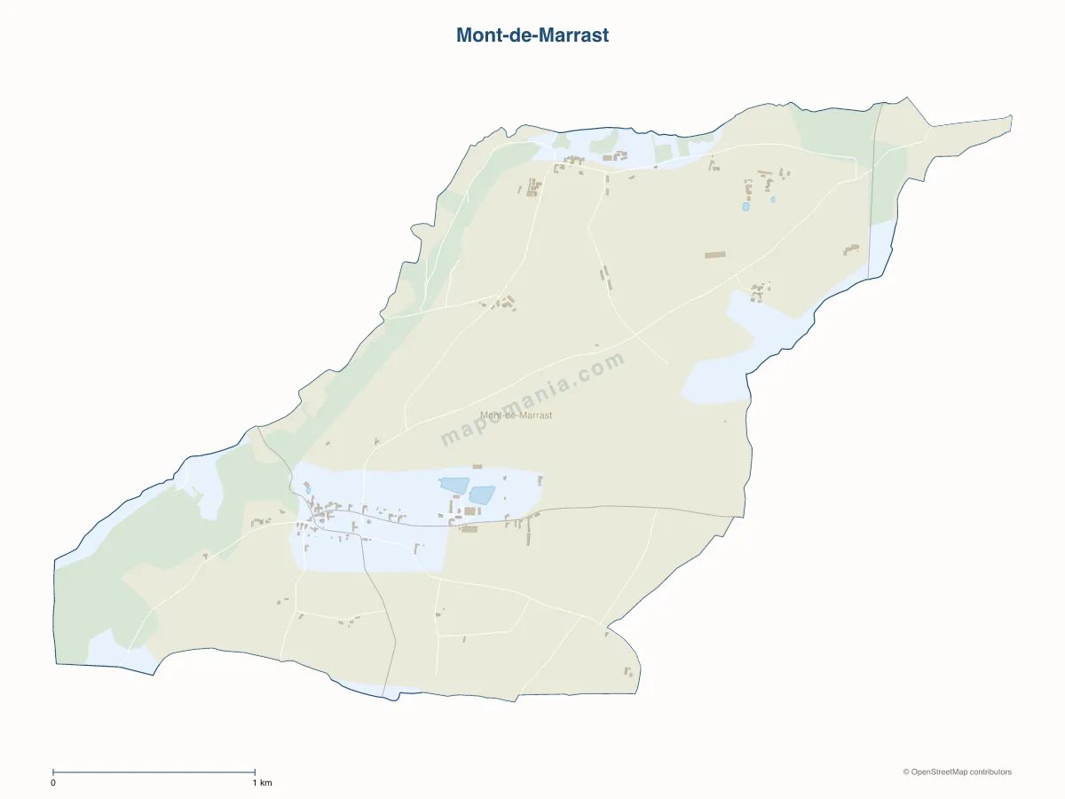 Carte de Mont-de-Marrast à personnaliser