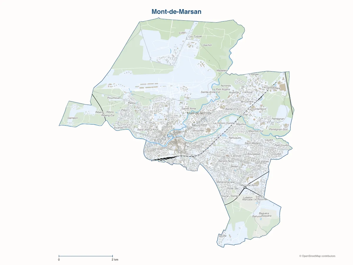 Carte de Mont-de-Marsan à personnaliser
