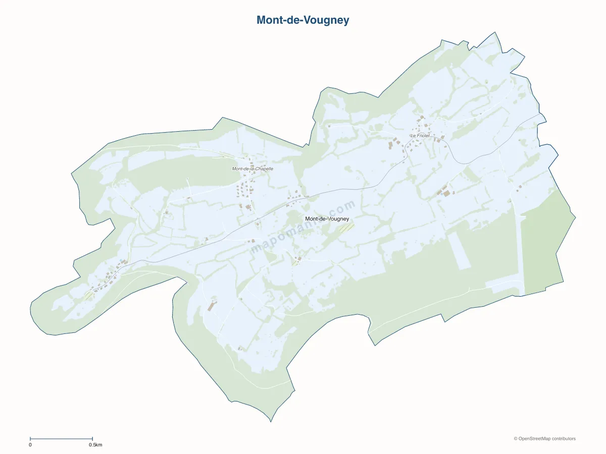 Carte de Mont-de-Vougney à personnaliser