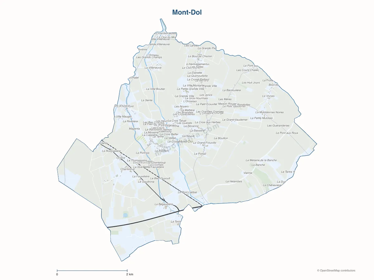 Carte de Mont-Dol à personnaliser