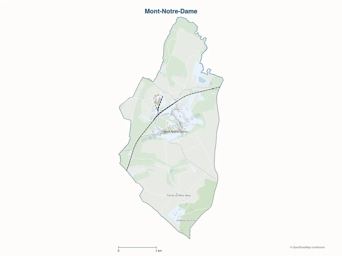 Carte de Mont-Notre-Dame à personnaliser