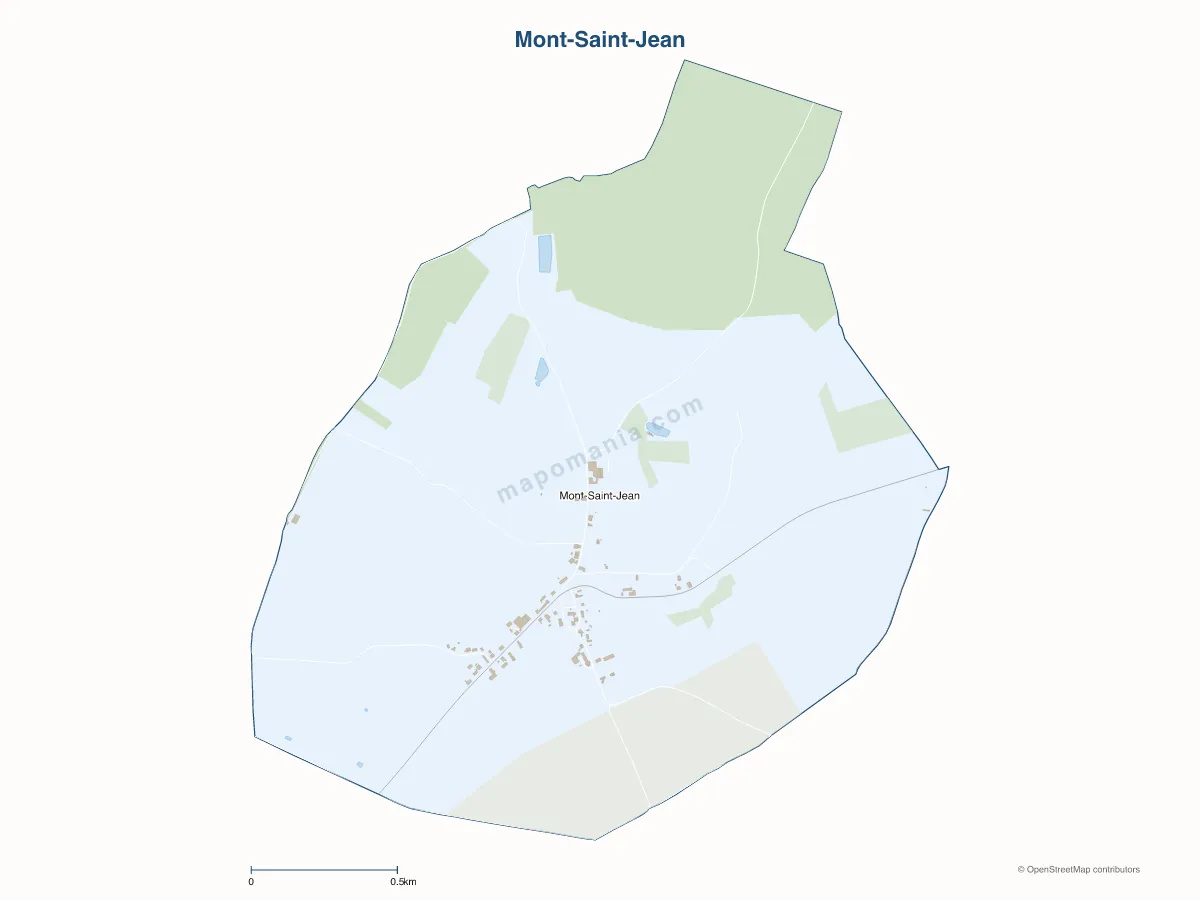 Carte de Mont-Saint-Jean à personnaliser