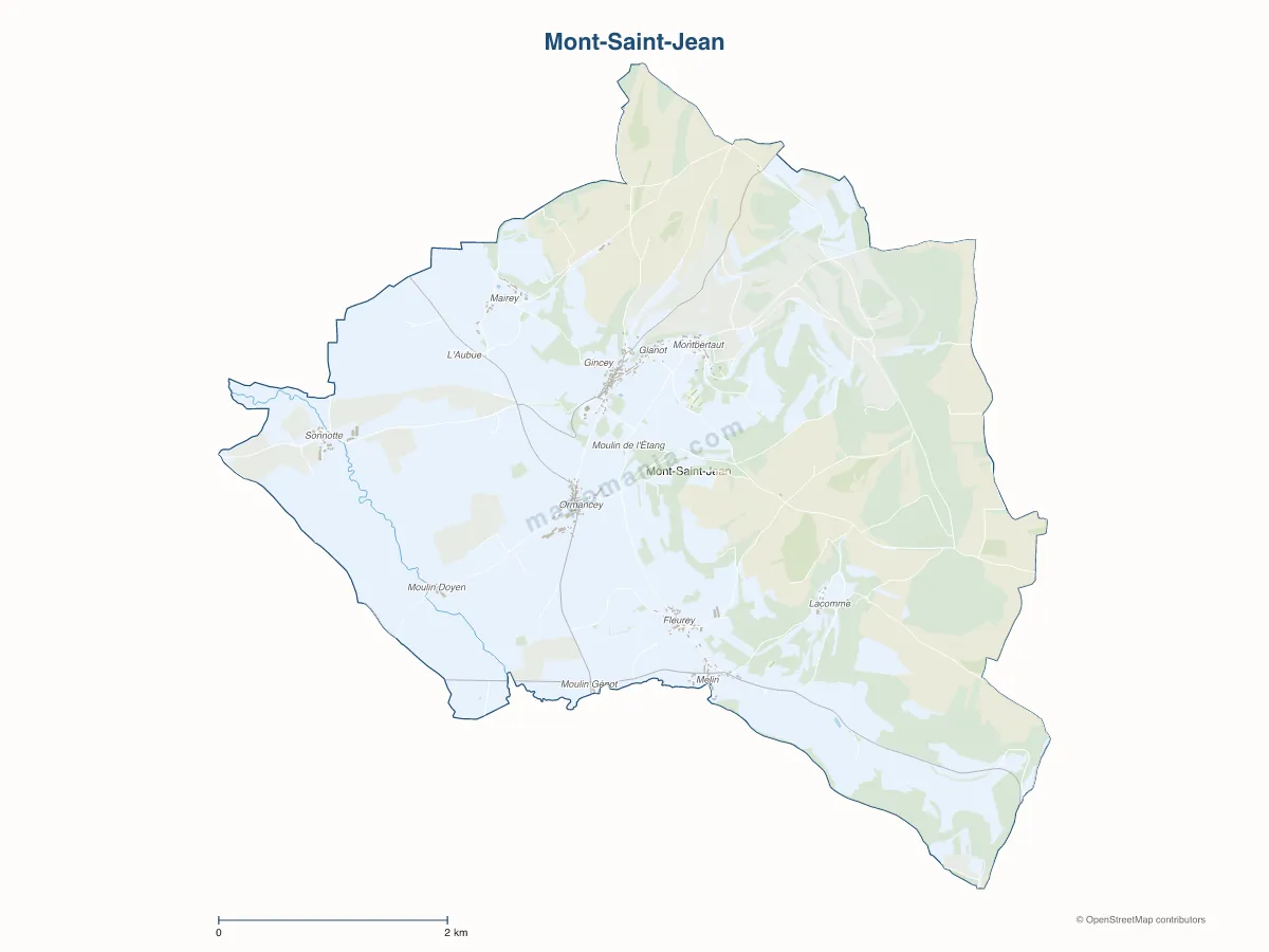 Carte de Mont-Saint-Jean à personnaliser