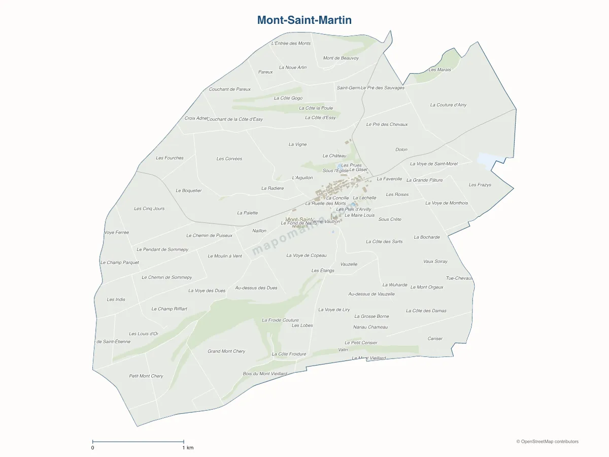 Carte de Mont-Saint-Martin à personnaliser