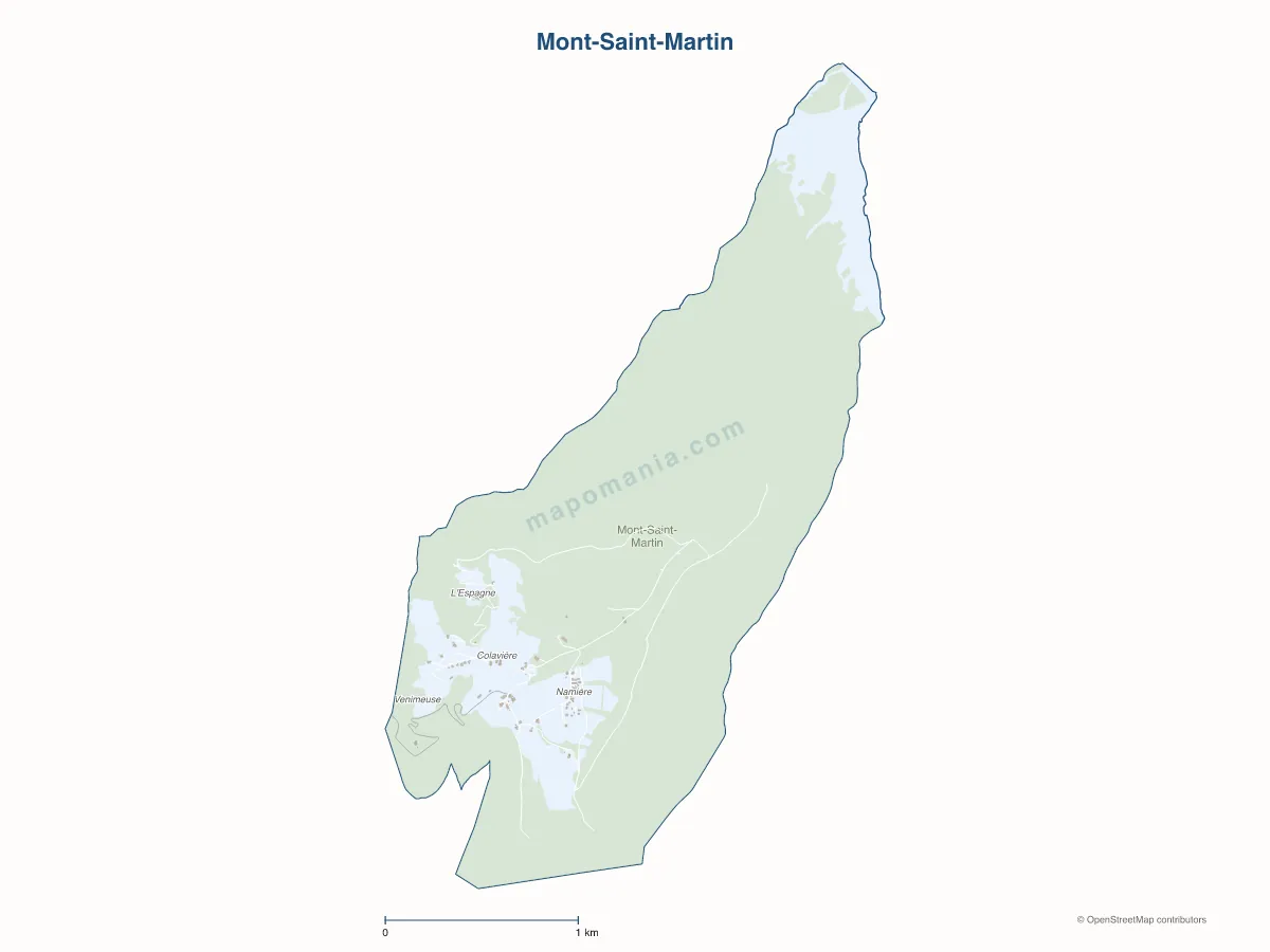Carte de Mont-Saint-Martin à personnaliser