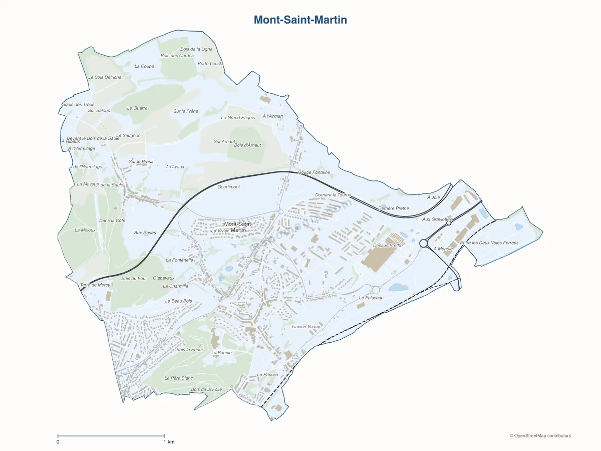 Carte de Mont-Saint-Martin à personnaliser