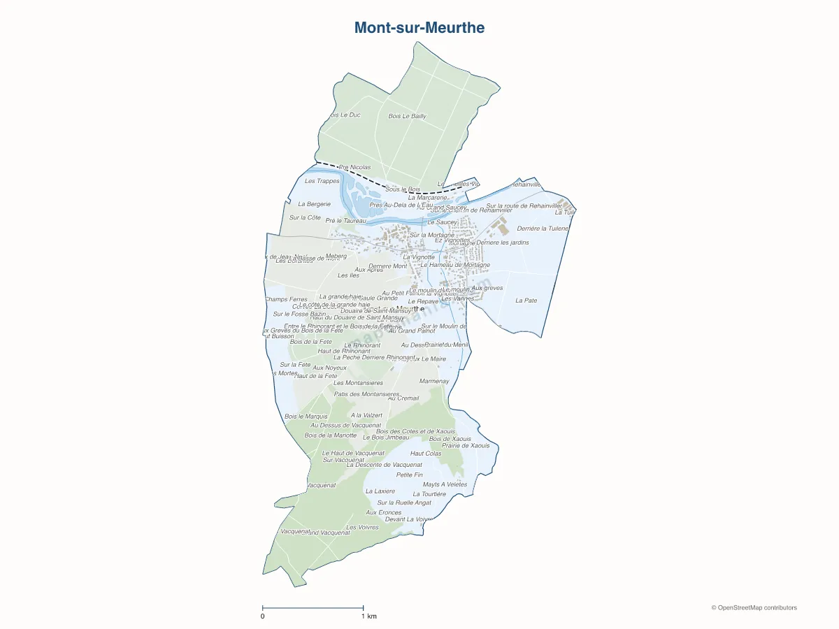 Carte de Mont-sur-Meurthe à personnaliser