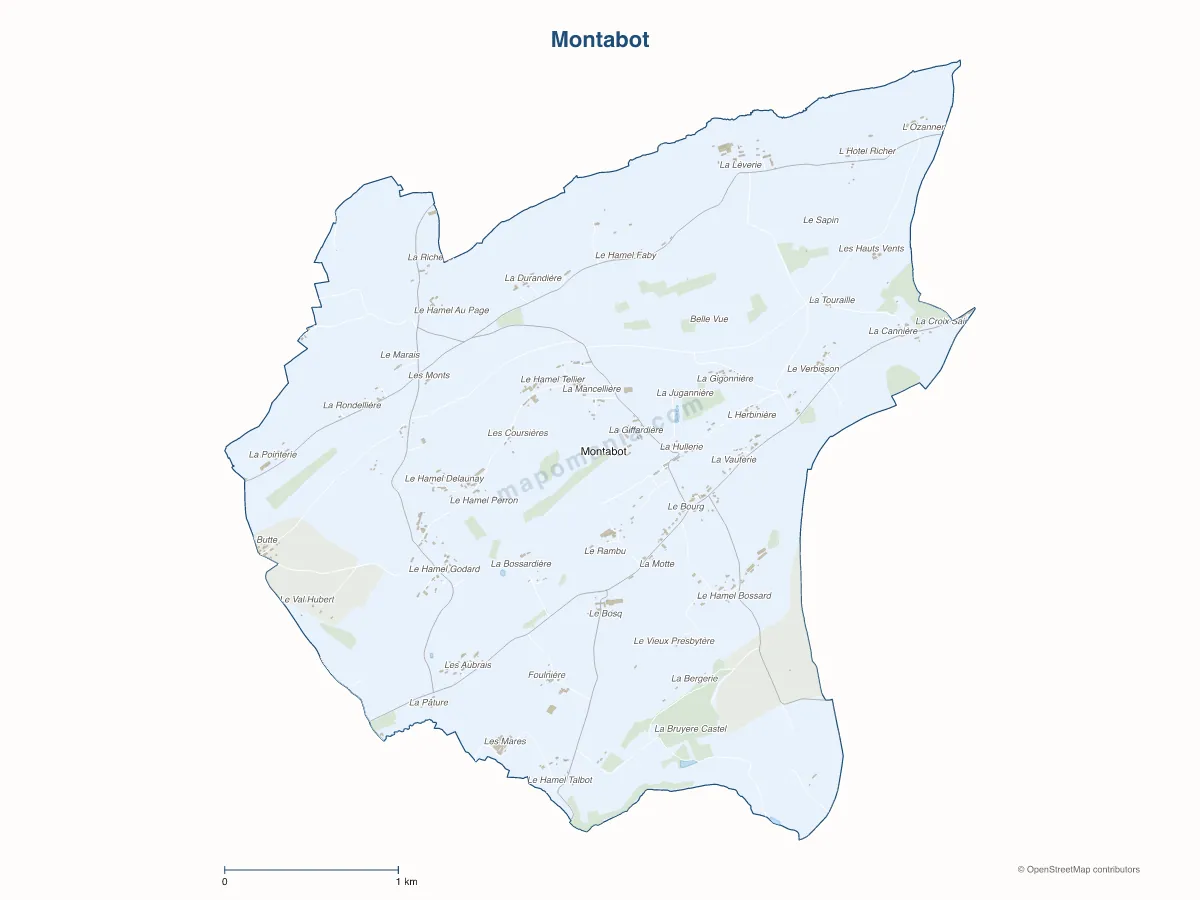 Carte de Montabot à personnaliser