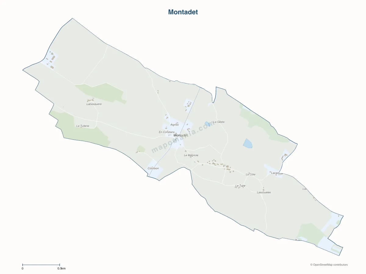 Carte de Montadet à personnaliser