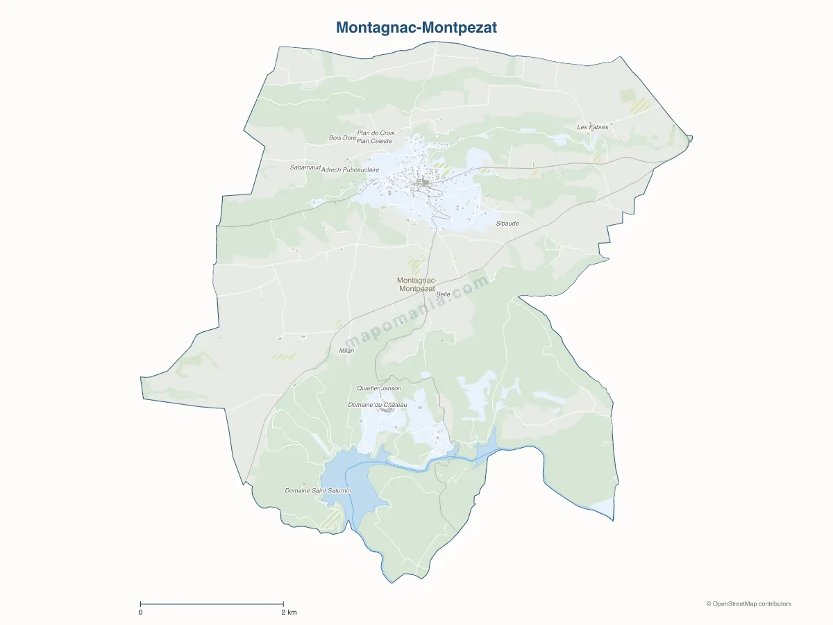 Carte de Montagnac-Montpezat à personnaliser