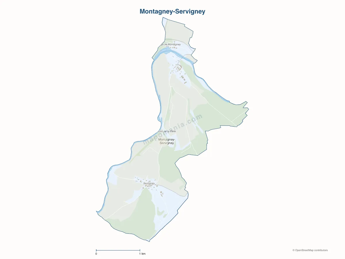 Carte de Montagney-Servigney à personnaliser