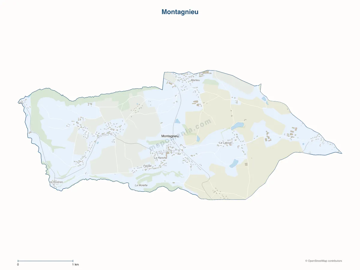 Carte de Montagnieu à personnaliser