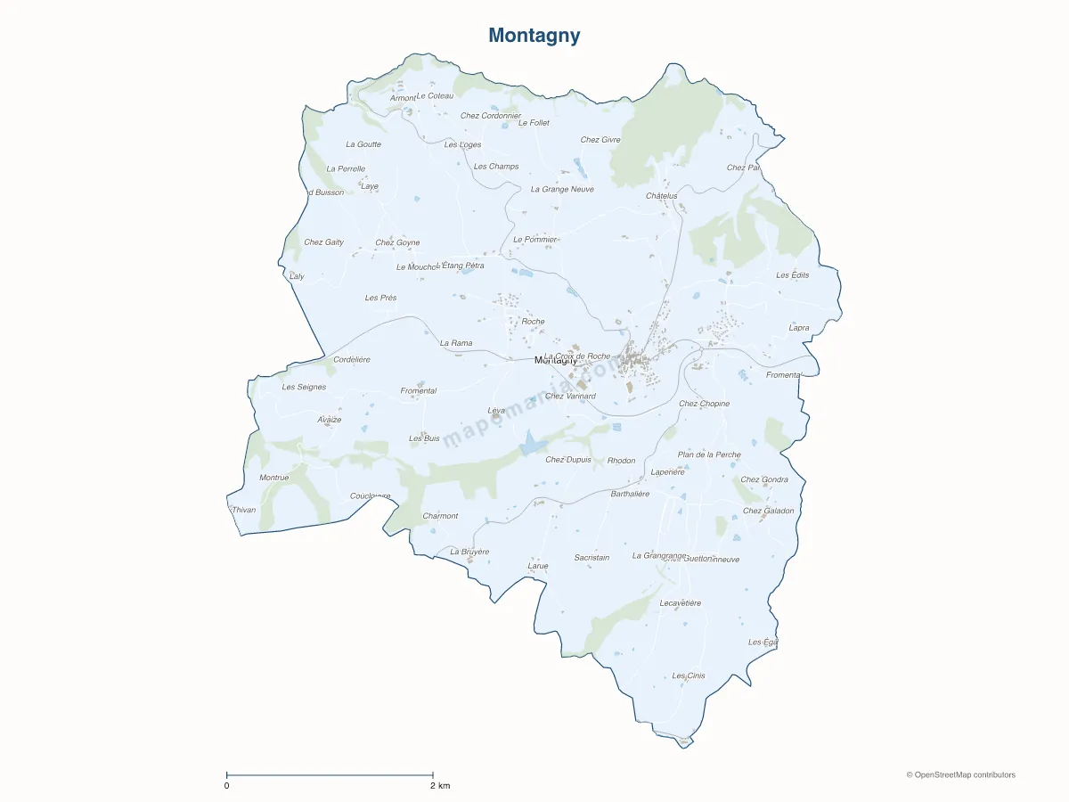 Carte de Montagny à personnaliser