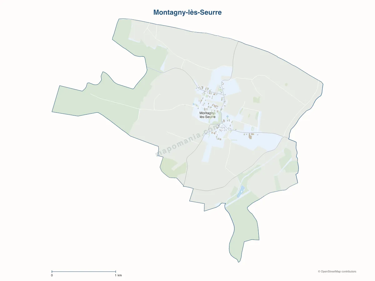 Carte de Montagny-lès-Seurre à personnaliser