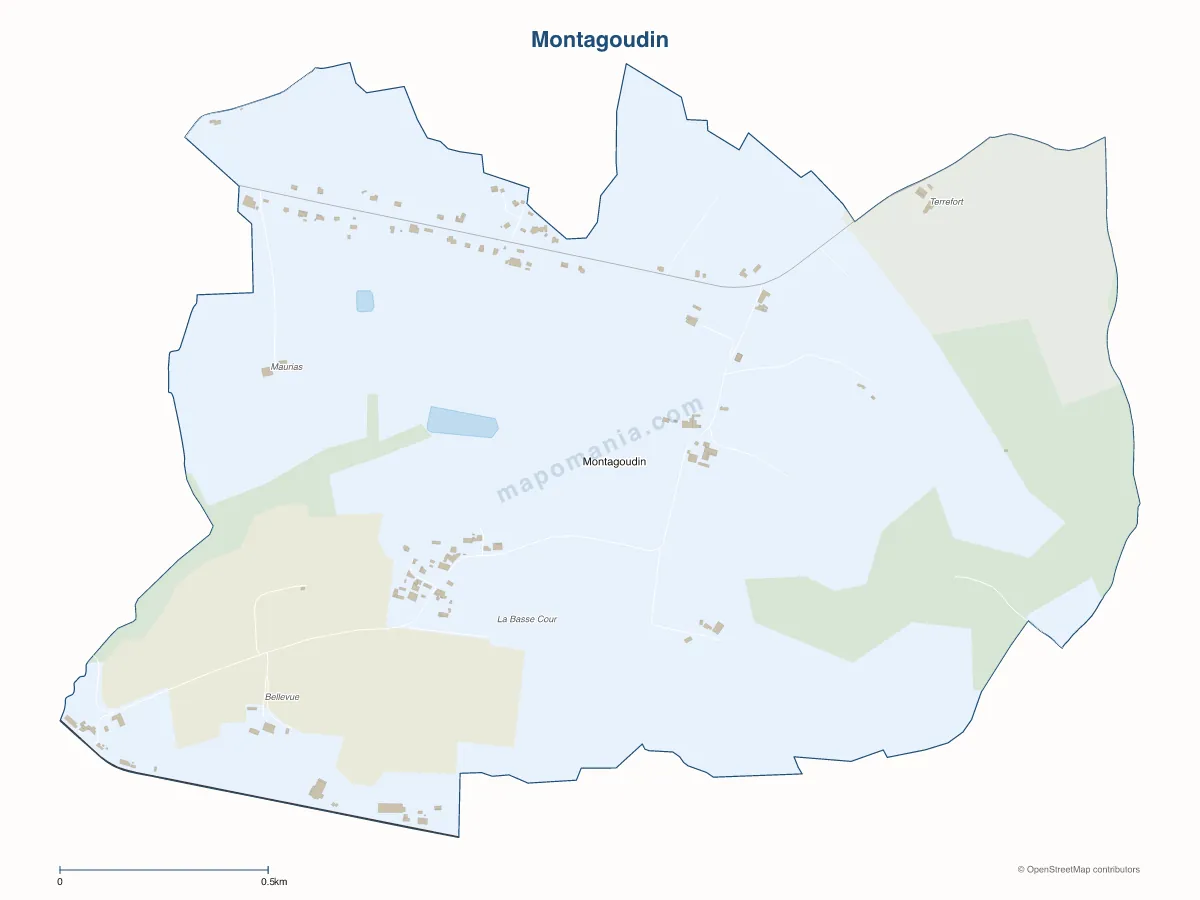 Carte de Montagoudin à personnaliser