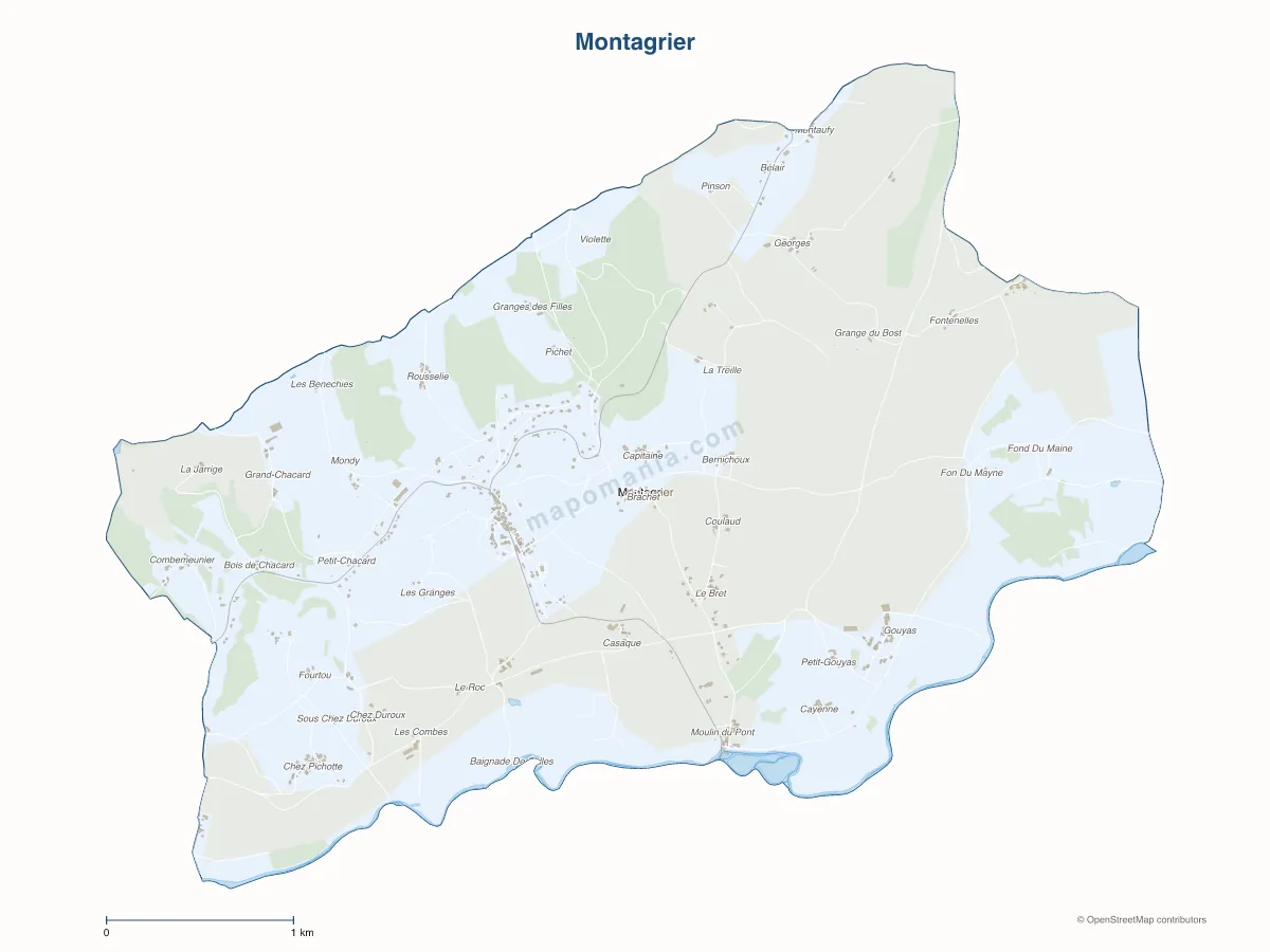 Carte de Montagrier à personnaliser