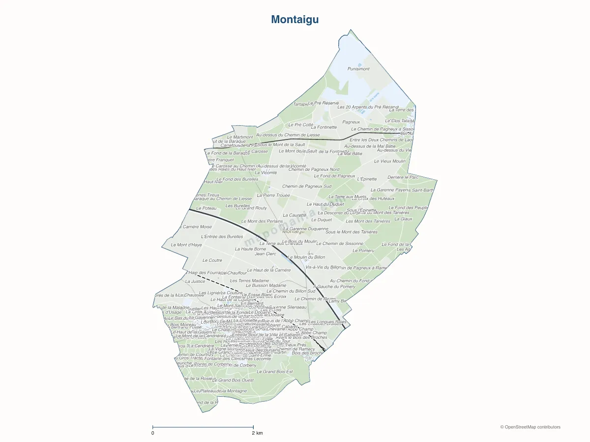 Carte de Montaigu à personnaliser