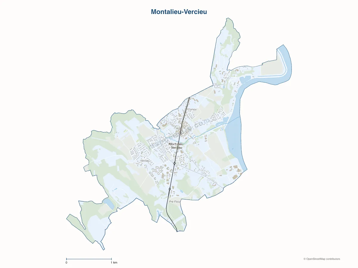 Carte de Montalieu-Vercieu à personnaliser