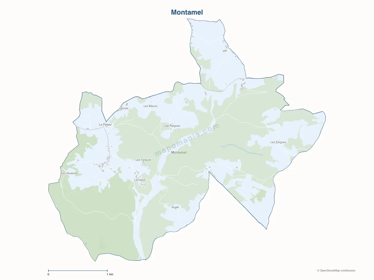 Carte de Montamel à personnaliser