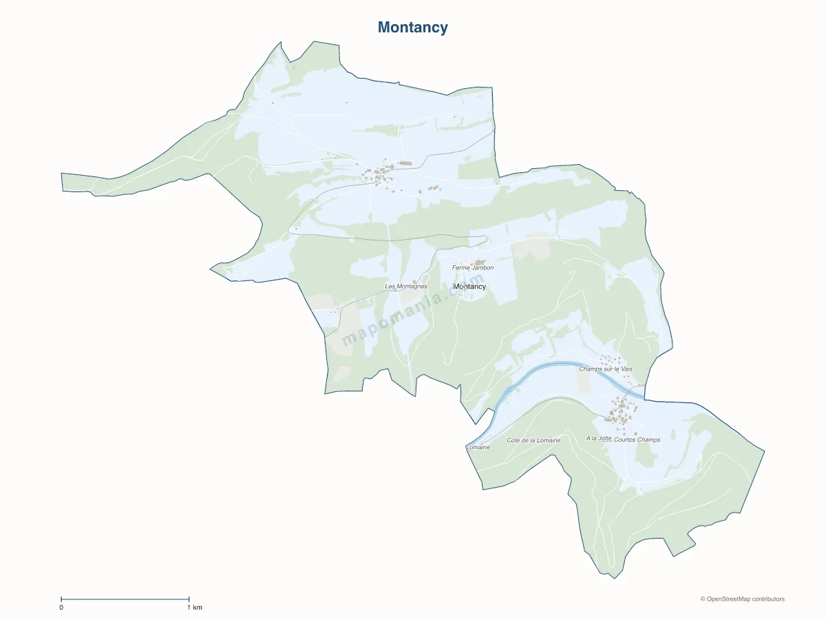 Carte de Montancy à personnaliser