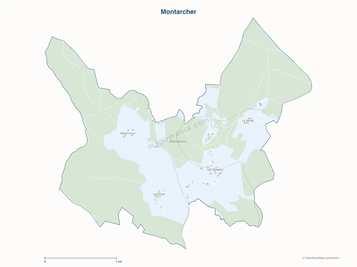 Carte de Montarcher à personnaliser