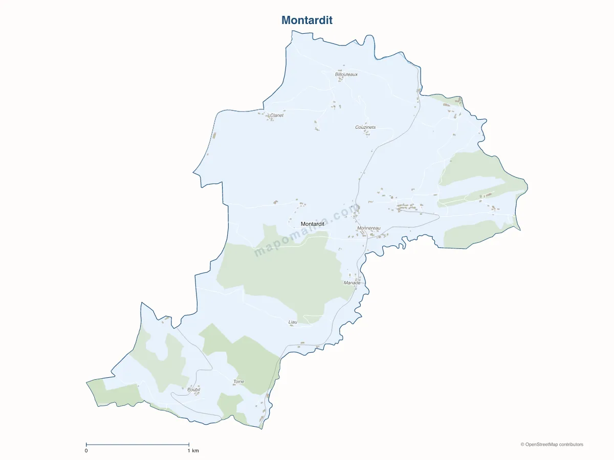 Carte de Montardit à personnaliser