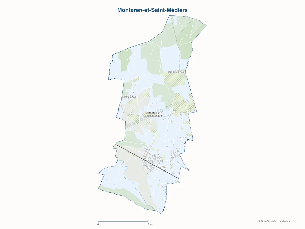 Carte de Montaren-et-Saint-Médiers à personnaliser