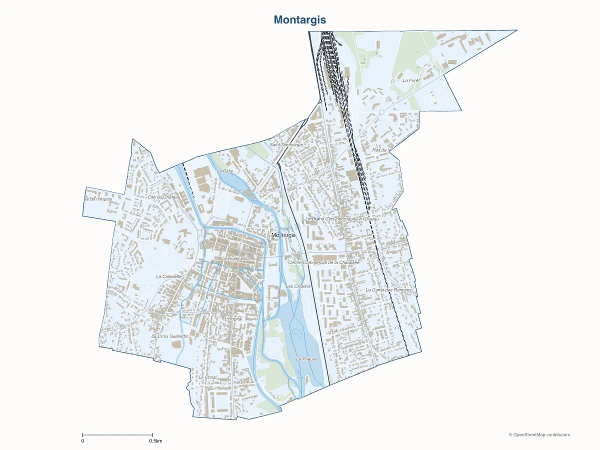 Carte de Montargis à personnaliser
