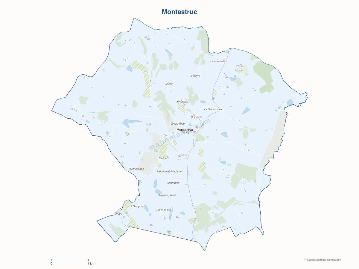 Carte de Montastruc à personnaliser