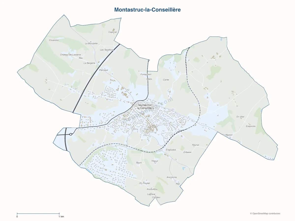 Carte de Montastruc-la-Conseillère à personnaliser