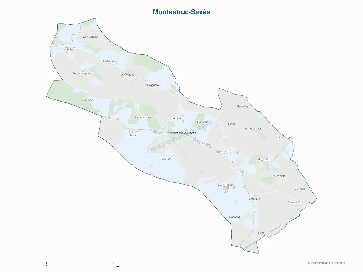 Carte de Montastruc-Savès à personnaliser