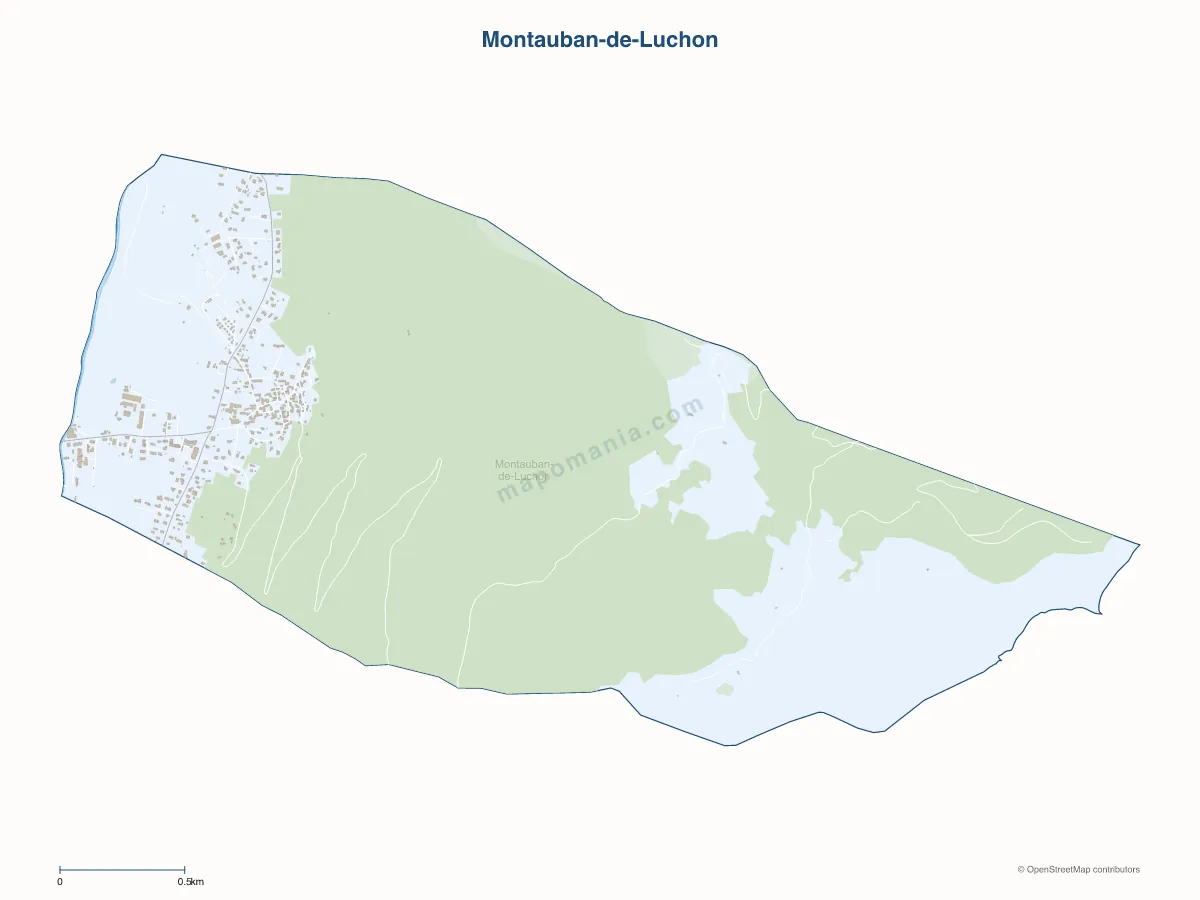 Carte de Montauban-de-Luchon à personnaliser