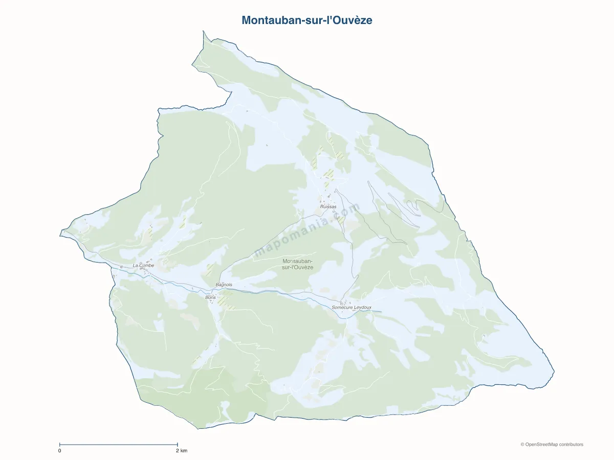 Carte de Montauban-sur-l'Ouvèze à personnaliser