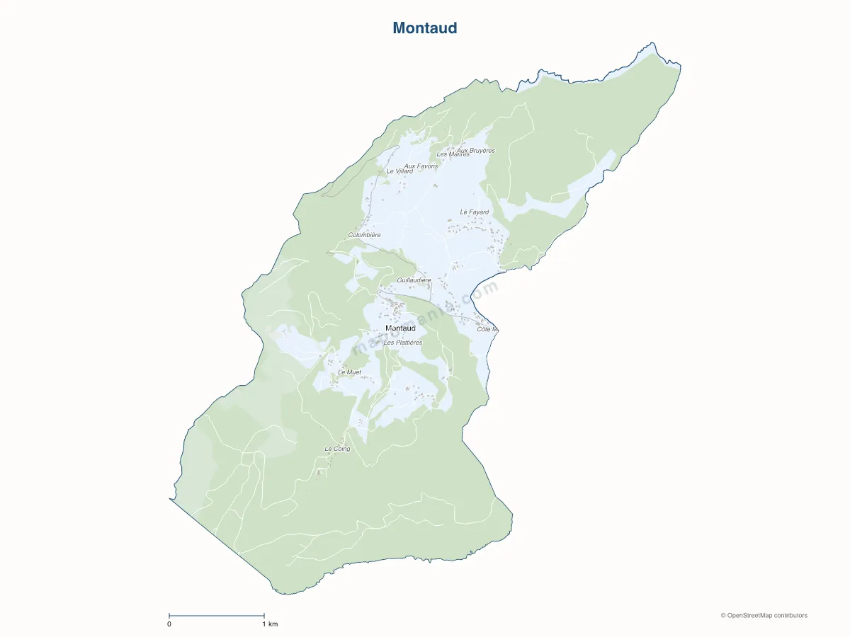 Carte de Montaud à personnaliser