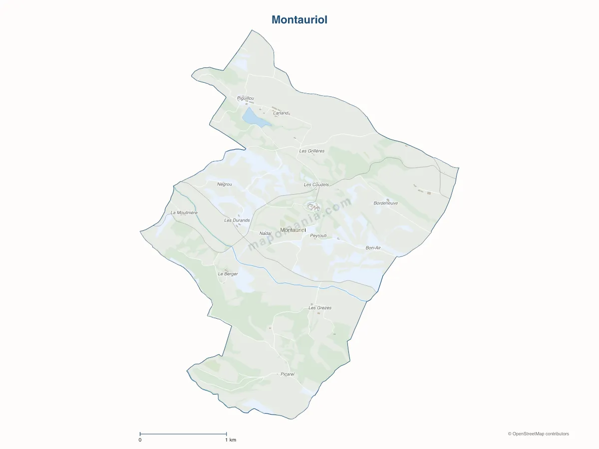 Carte de Montauriol à personnaliser