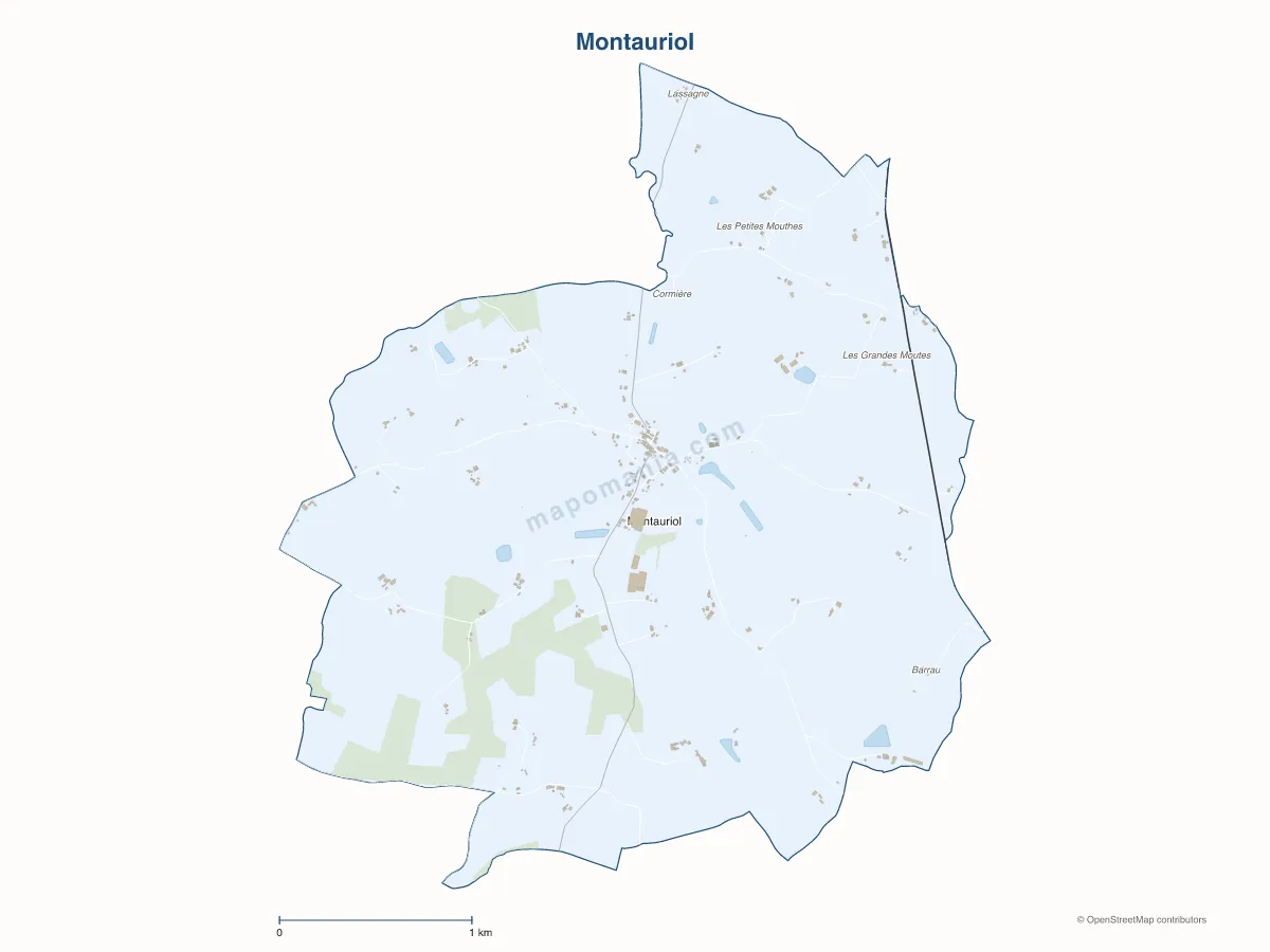 Carte de Montauriol à personnaliser