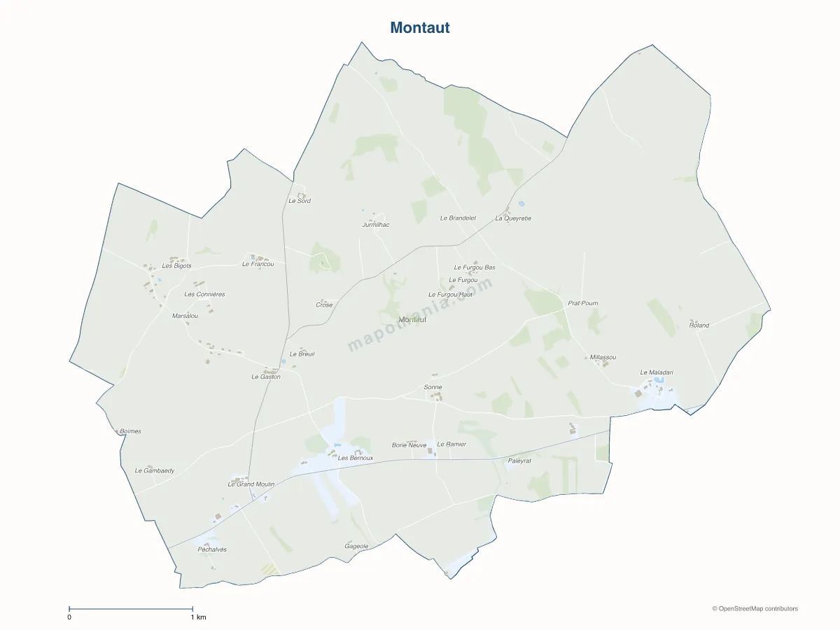 Carte de Montaut à personnaliser