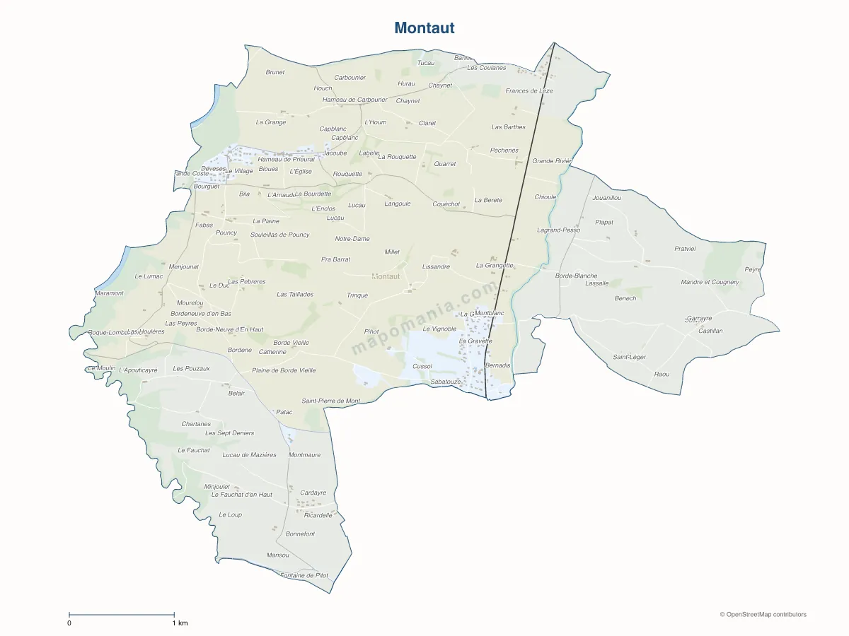 Carte de Montaut à personnaliser