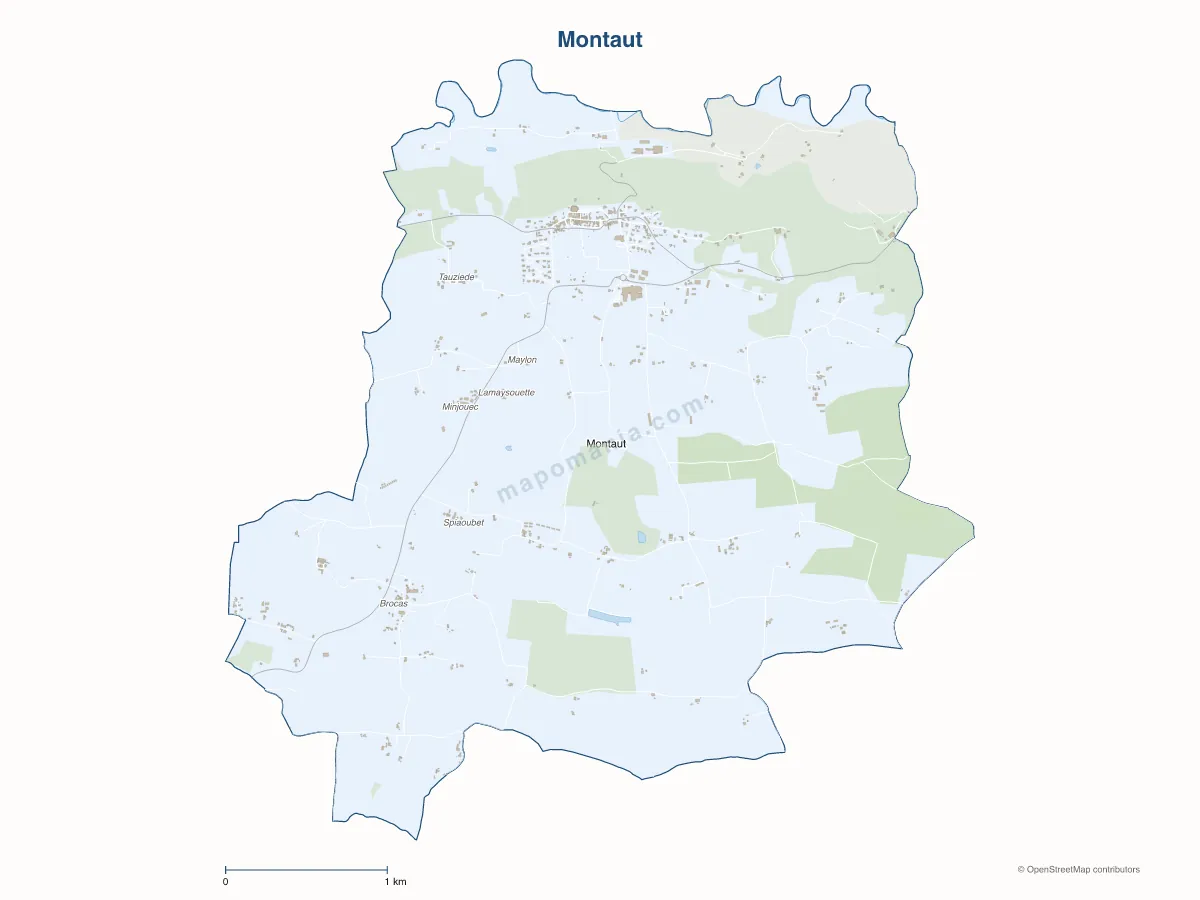 Carte de Montaut à personnaliser