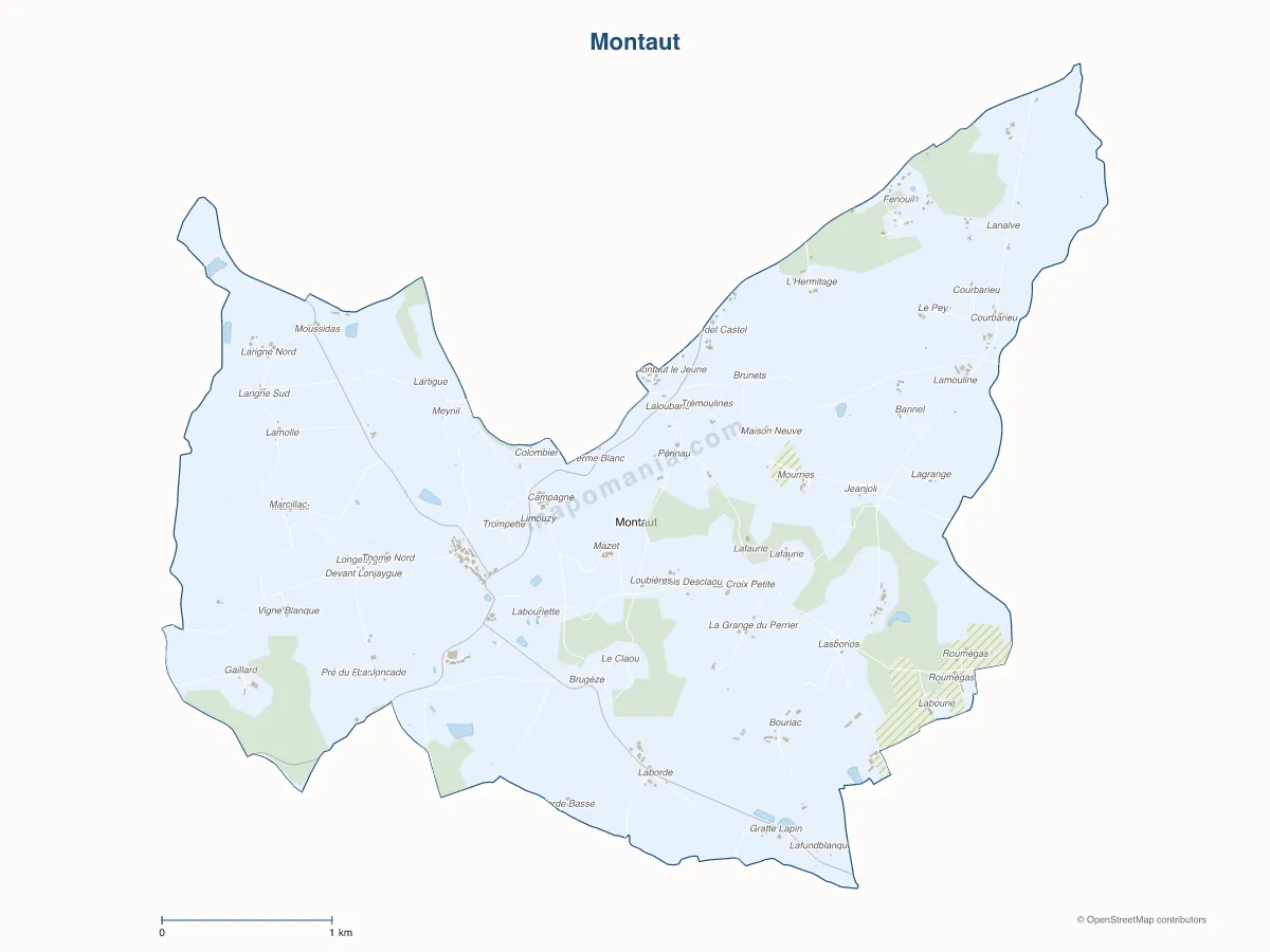Carte de Montaut à personnaliser