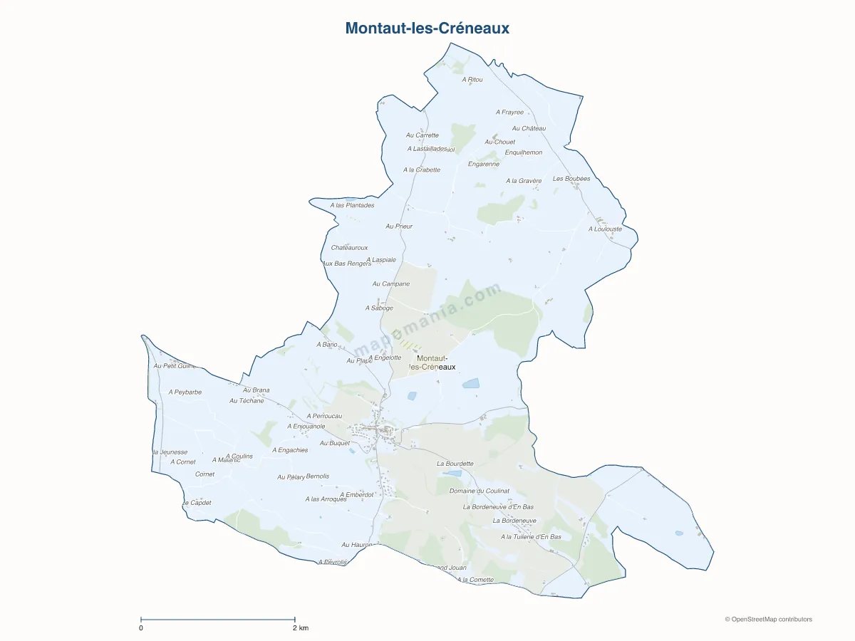 Carte de Montaut-les-Créneaux à personnaliser